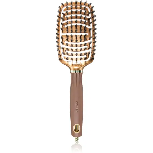 Olivia Garden Olivia Garden Expert Flex ravna krtača s ščetinami divjega prašiča Gold&Brown 1 kos