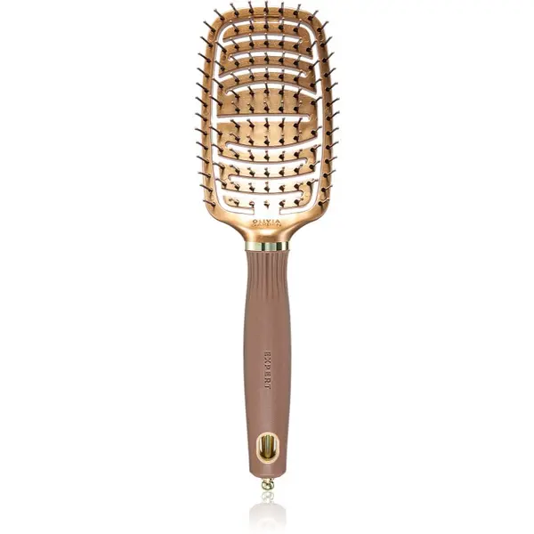 Olivia Garden Olivia Garden Expert Flex ravna krtača z najlonskimi vlakni Gold&Brown 1 kos