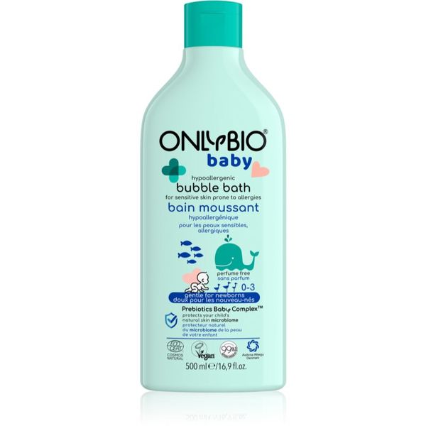 OnlyBio OnlyBio Baby Hypoallergenic pena za kopel za občutljivo in alergično kožo za otroke od rojstva 500 ml