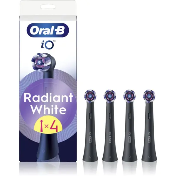 Oral-B Oral-B iO Radiant White nadomestne glave za zobno ščetko z belilnimi vlakni Black 4 kos