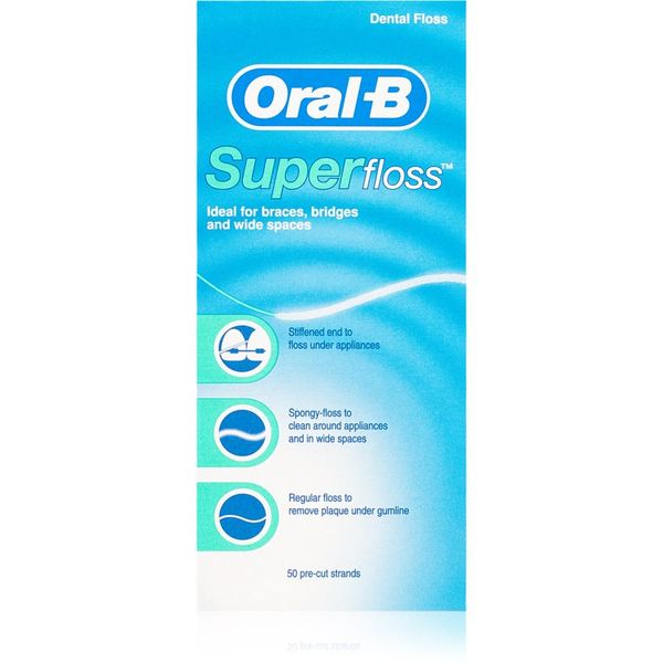 Oral B Oral B Super Floss zobna nitka za zobne aparate in vsadke 50 kos