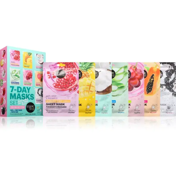 Organic Shop Organic Shop 7-Day Masks Set Glow Better set mask iz platna