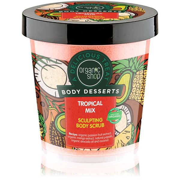 Organic Shop Organic Shop Body Desserts Tropical Mix shujševalni piling za telo 450 ml