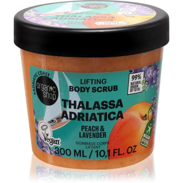 Organic Shop Organic Shop Body Scrub Thalassa Adriatica piling za telo z učinkom liftinga dišave Peach & Lavender 300 ml