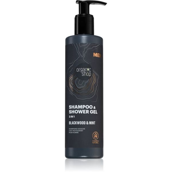 Organic Shop Organic Shop Men Blackwood & Mint šampon in gel za prhanje 2v1 za moške 280 ml