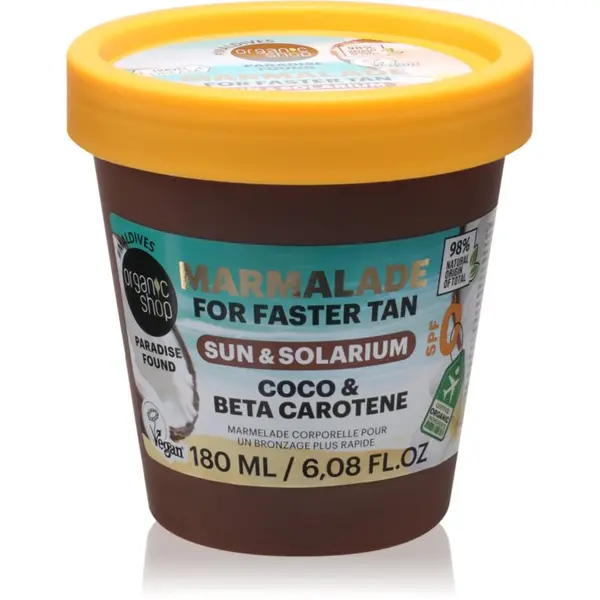 Organic Shop Organic Shop Paradise Found Coco & Beta Carothene maslo za telo pomoč za sončenje 180 ml