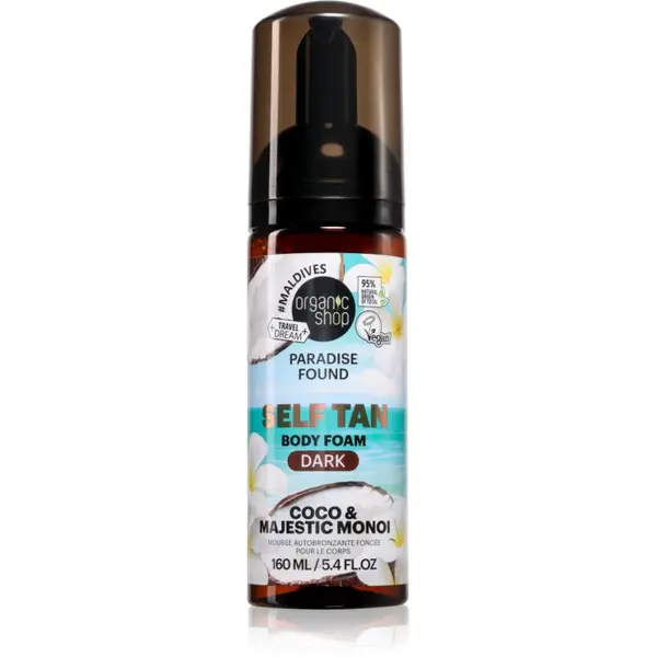 Organic Shop Organic Shop Paradise Found Coco & Majestic Monoi pena za telo z učinkom samoporjavitve odtenek Dark 160 ml
