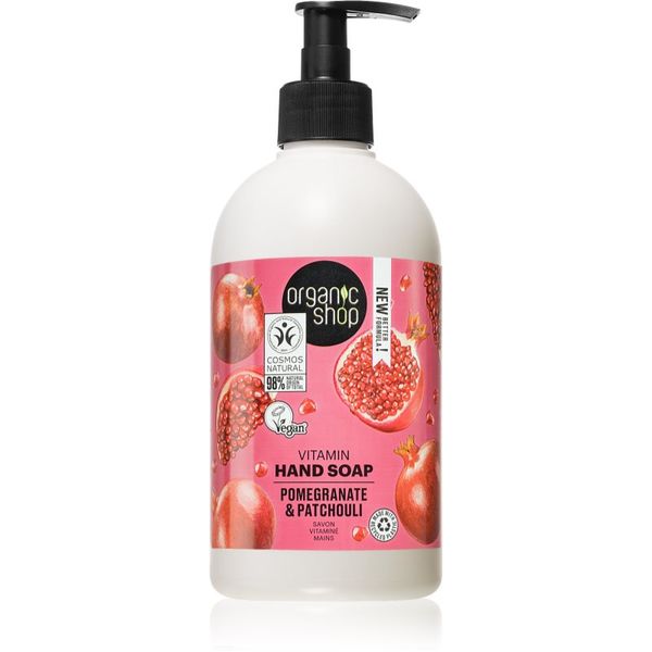 Organic Shop Organic Shop Pomegranate & Patchouli Negovalno tekoče milo za roke z dozirno črpalko 500 ml