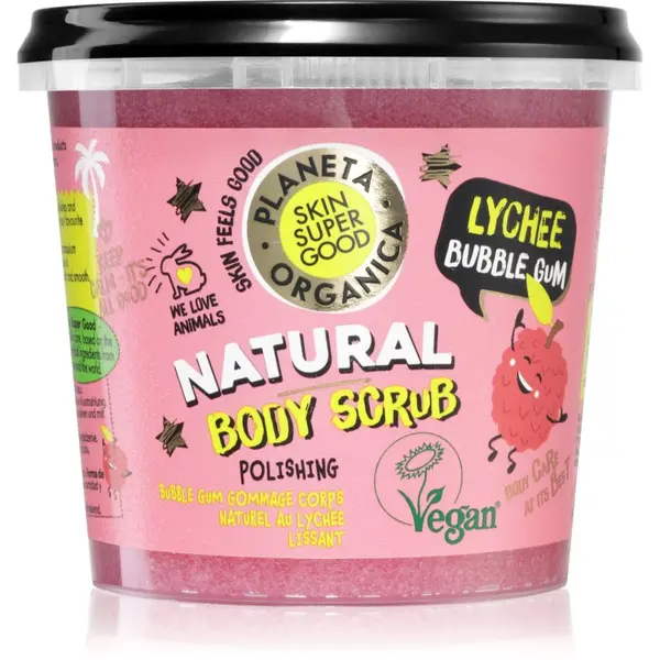 Organic Shop Organic Shop Skin Super Good Lychee Bubble Gum piling za telo za nežno in gladko kožo 360 ml