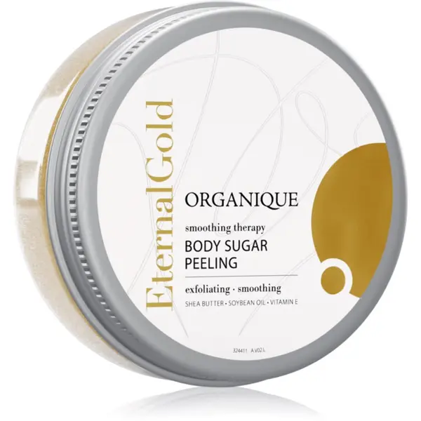 Organique Organique Eternal Gold Smoothing Therapy mehčalni sladkorni piling z bleščicami 200 g