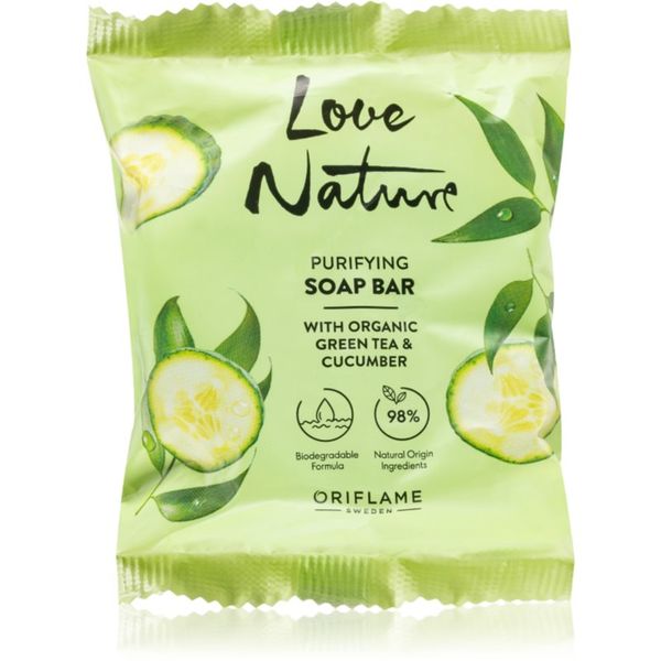 Oriflame Oriflame Love Nature Green Tea & Cucumber trdo milo z mlečno kislino 75 g