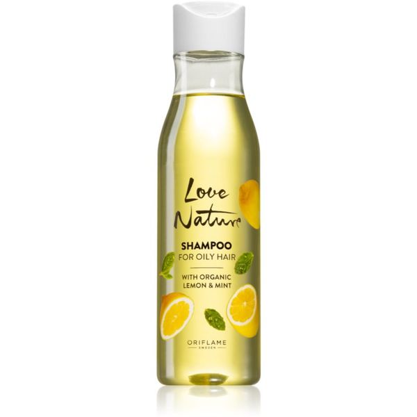 Oriflame Oriflame Love Nature Organic Lemon & Mint globinsko čistilni šampon za mastne lase 250 ml