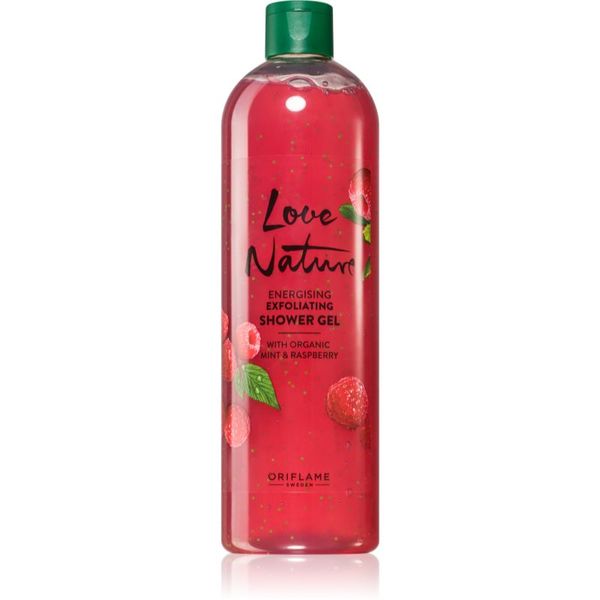 Oriflame Oriflame Love Nature Organic Mint & Raspberry čistilni piling gel z vonjem maline 500 ml