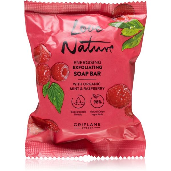 Oriflame Oriflame Love Nature Organic Mint & Raspberry čistilno trdo milo 75 g