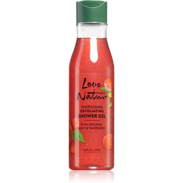 Oriflame Oriflame Love Nature Organic Mint & Raspberry eksfoliacijski gel za prhanje 250 ml