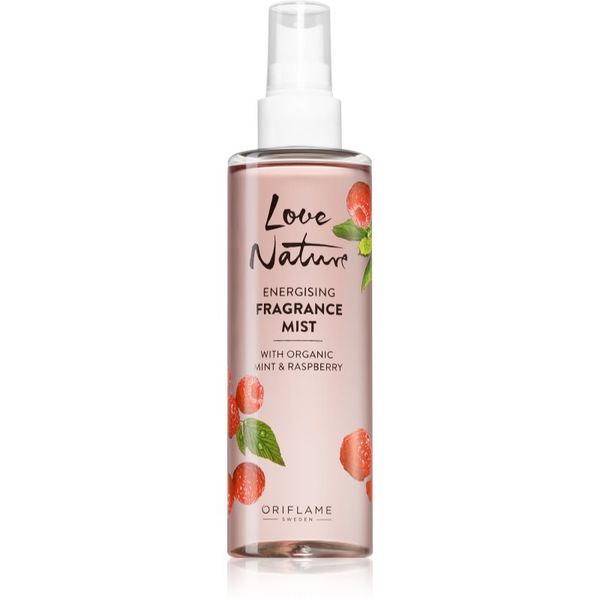 Oriflame Oriflame Love Nature Organic Mint & Raspberry osvežujoče pršilo za telo z vonjem maline 200 ml