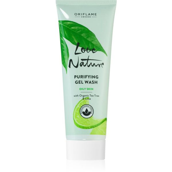 Oriflame Oriflame Love Nature Organic Tea Tree & Lime globoko čistilni gel za mastno in problematično kožo 125 ml