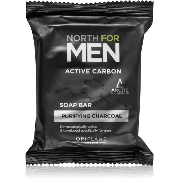 Oriflame Oriflame North for Men Active Carbon čistilno trdo milo z aktivnim ogljem 100 g