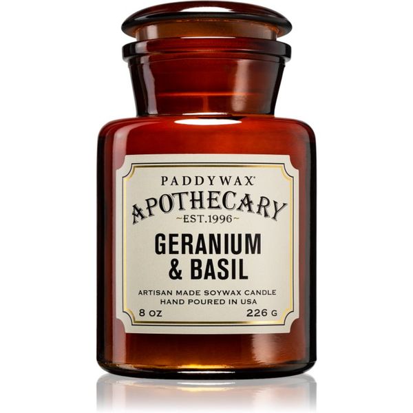 Paddywax Paddywax Apothecary Geranium & Basil dišeča sveča 226 g