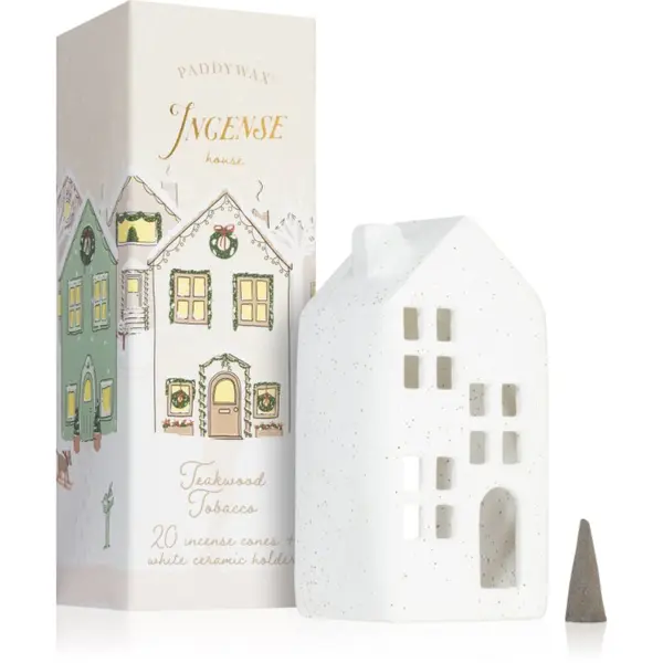 Paddywax Paddywax Ceramic Village Teakwood Tobacco darilni set I.