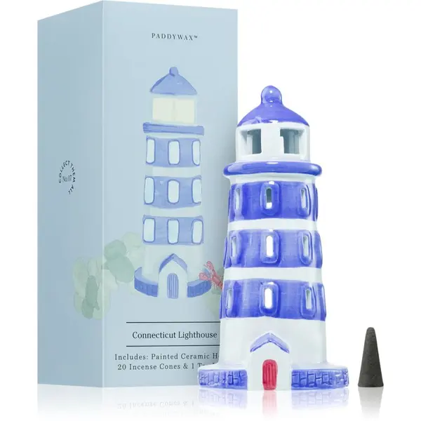 Paddywax Paddywax Painted Ceramic House Connecticut Lighthouse darilni set