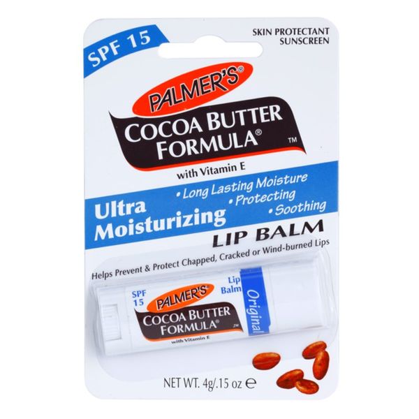 Palmer’s Palmer’s Face & Lip Cocoa Butter Formula vlažilni balzam za ustnice SPF 15 okus Original Cocoa Butter 4 g