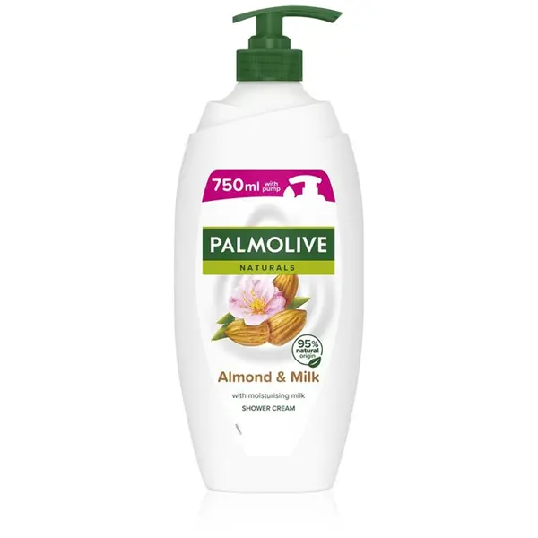 Palmolive Palmolive Naturals Almond kremasti gel za prhanje z mandljevim oljem z dozirno črpalko 750 ml