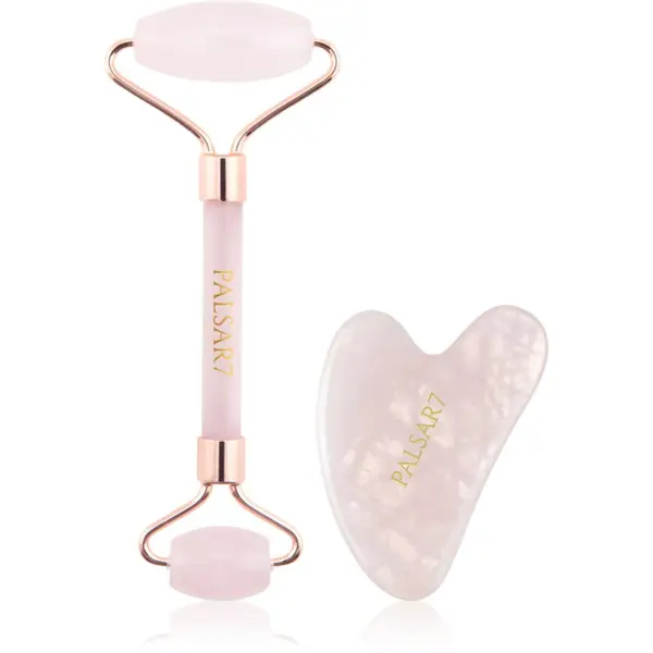 PALSAR7 PALSAR7 Massage Roller and Guasha Rose Quartz valjček za masažo za obraz in pripomoček za masažo