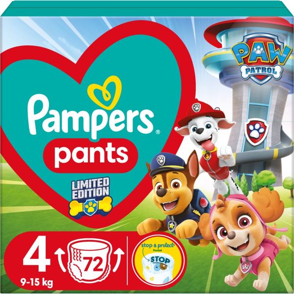 Pampers Pampers Active Baby Pants Paw Patrol Size 4 hlačne plenice za enkratno uporabo 9-15 kg 72 kos
