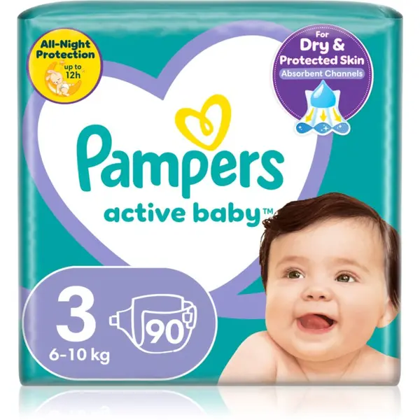 Pampers Pampers Active Baby Size 3 plenice za enkratno uporabo 6-10 kg 90 kos
