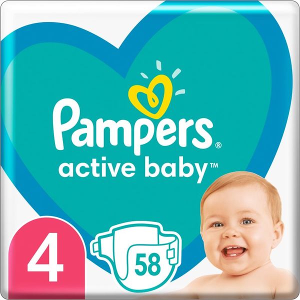 Pampers Pampers Active Baby Size 4 plenice za enkratno uporabo 9-14 kg 58 kos
