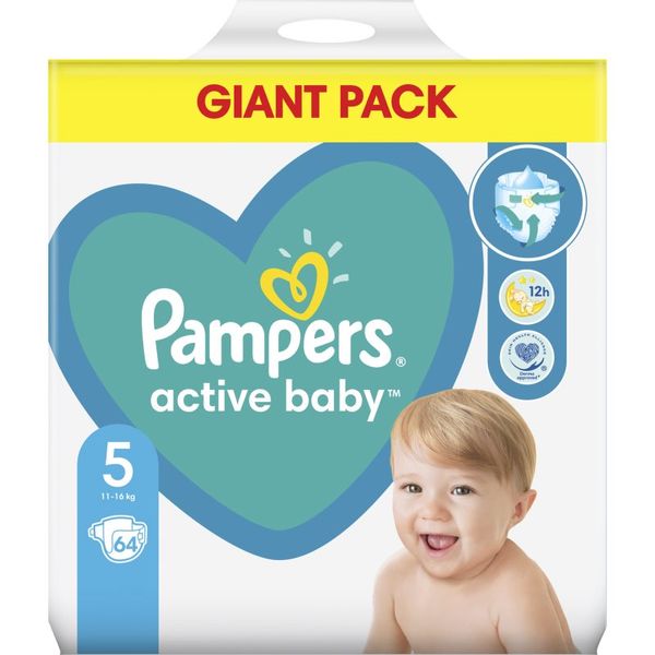 Pampers Pampers Active Baby Size 5 plenice za enkratno uporabo 11-16 kg 64 kos