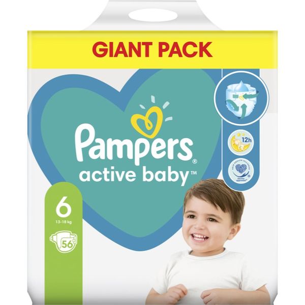 Pampers Pampers Active Baby Size 6 plenice za enkratno uporabo 13-18 kg 56 kos