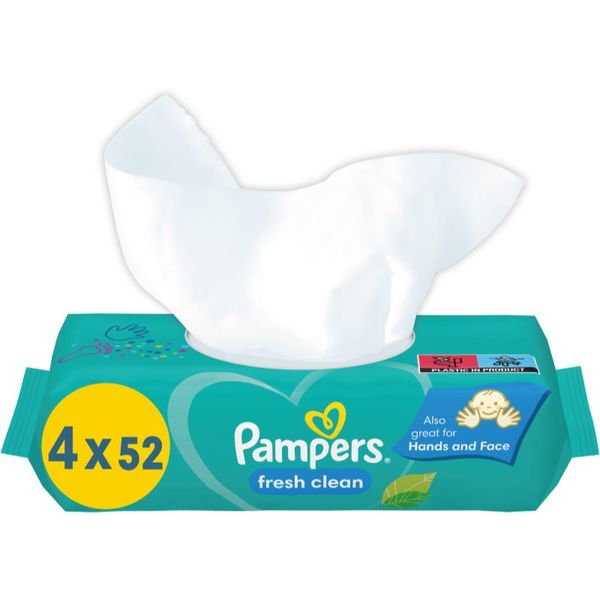 Pampers Pampers Fresh Clean otroški nežni vlažni robčki za občutljivo kožo 4x52 kos