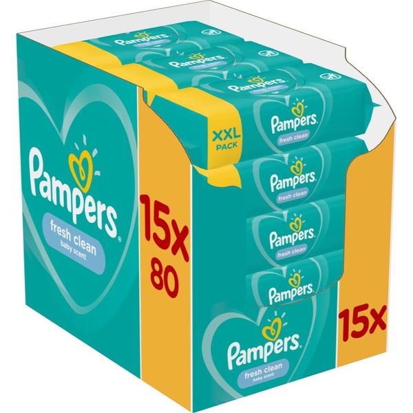 Pampers Pampers Fresh Clean vlažni čistilni robčki za otroke za občutljivo kožo 15x80 kos