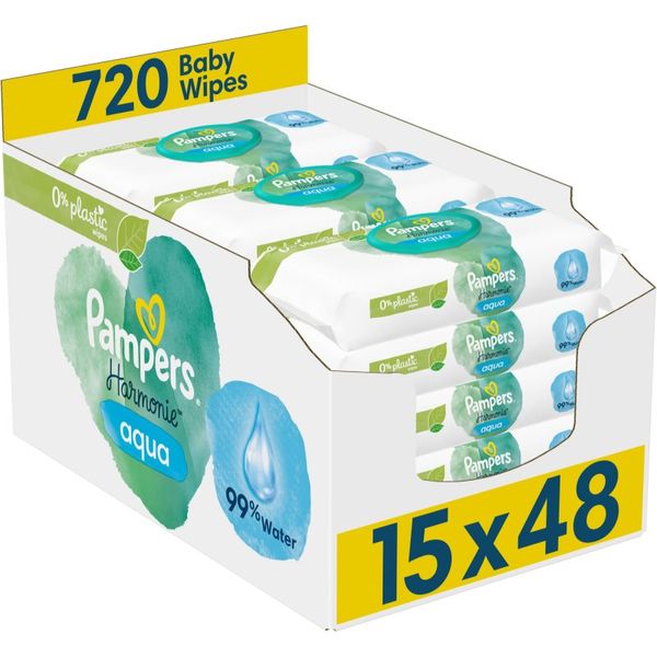 Pampers Pampers Harmonie Aqua vlažni čistilni robčki za otroke 15x48 kos