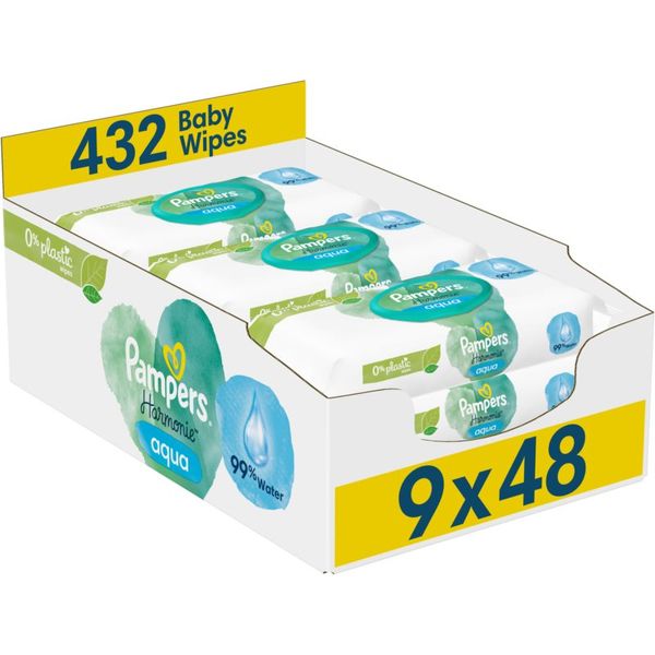 Pampers Pampers Harmonie Aqua vlažni čistilni robčki za otroke 9x48 kos