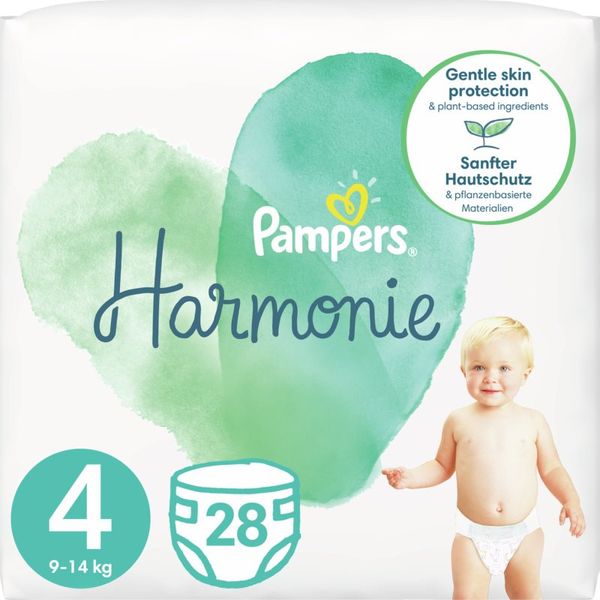 Pampers Pampers Harmonie Value Pack Size 4 plenice za enkratno uporabo 9 – 14 kg 28 kos