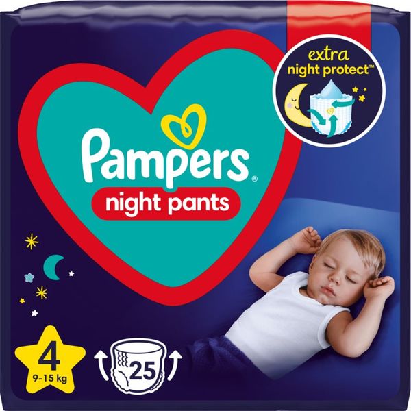 Pampers Pampers Night Pants Size 4 hlačne plenice za enkratno uporabo za noč 9-15 kg 25 kos