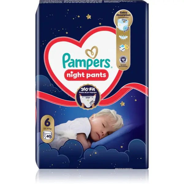 Pampers Pampers Night Pants Size 6 hlačne plenice za enkratno uporabo za noč 40 kos