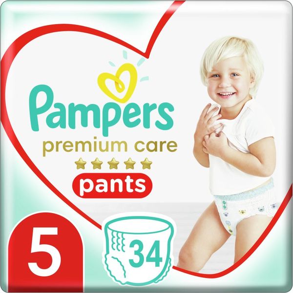 Pampers Pampers Premium Care Pants Junior Size 5 hlačne plenice za enkratno uporabo 12-17 kg 34 kos