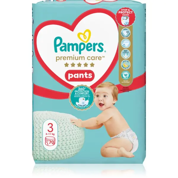 Pampers Pampers Premium Care Pants Size 3 hlačne plenice za enkratno uporabo 6-11 kg 70 kos