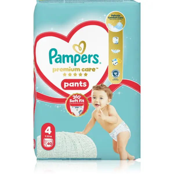 Pampers Pampers Premium Care Pants Size 4 hlačne plenice za enkratno uporabo 9-15 kg 40 kos