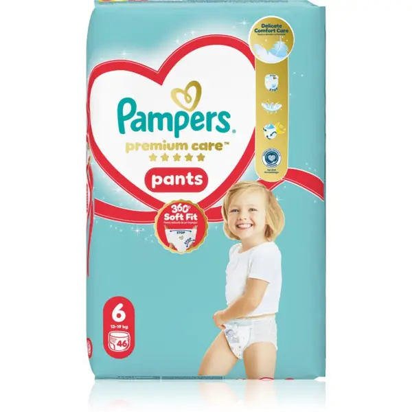 Pampers Pampers Premium Care Pants Size 6 hlačne plenice za enkratno uporabo 13-19 kg 46 kos