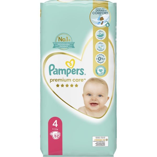 Pampers Pampers Premium Care Size 4 plenice za enkratno uporabo 9-14 kg 52 kos