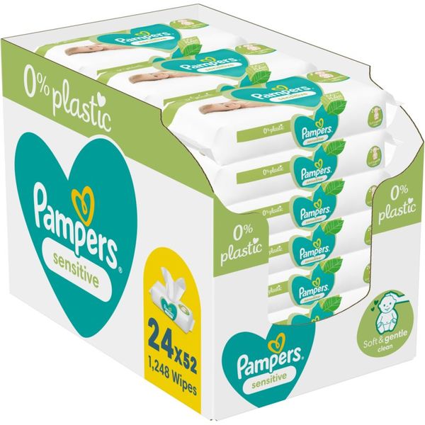 Pampers Pampers Sensitive Plastic Free vlažni čistilni robčki za otroke za občutljivo kožo 24x52 kos