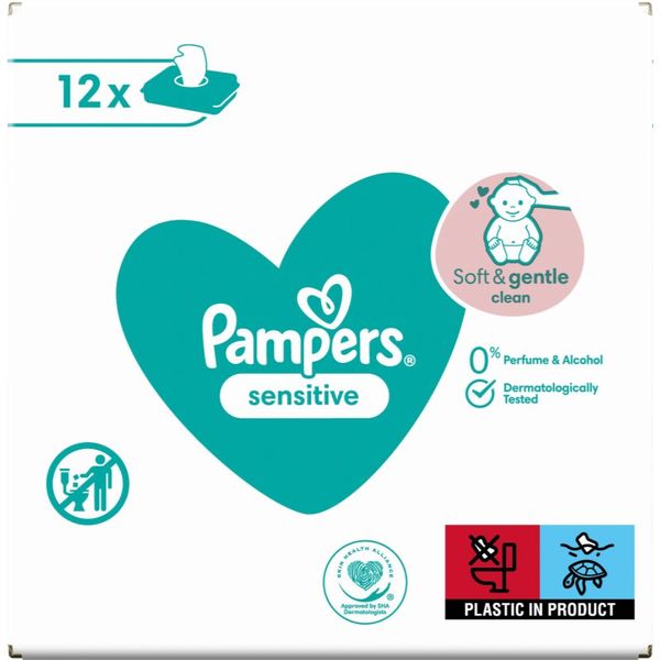 Pampers Pampers Sensitive vlažni čistilni robčki za otroke za občutljivo kožo 12x52 kos