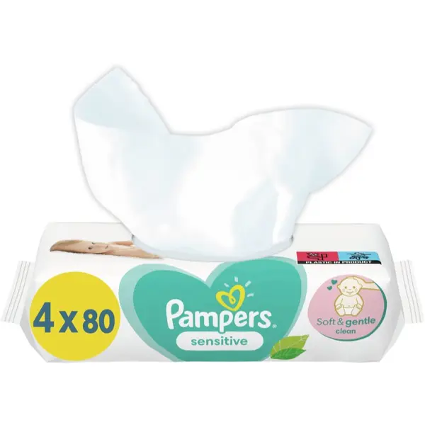 Pampers Pampers Sensitive vlažni čistilni robčki za otroke za občutljivo kožo 4x80 kos