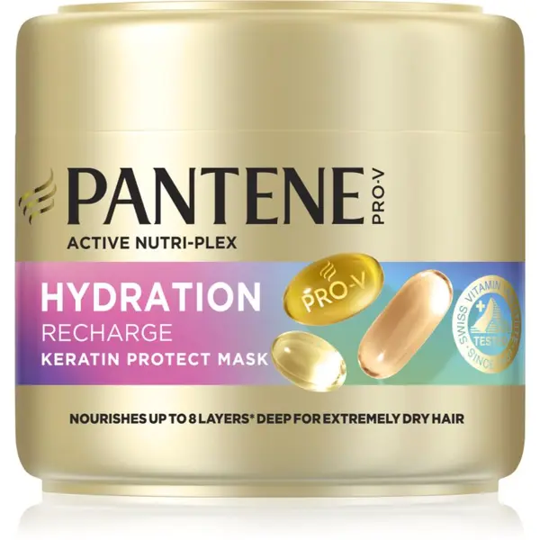 Pantene Pantene Pro-V Active Nutri Plex Hydration Recharge regeneracijska in vlažilna maska za lase s keratinom 300 ml