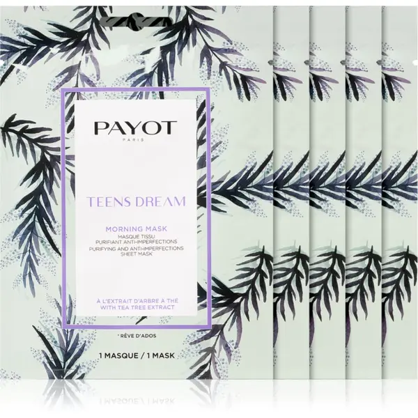 Payot Payot Morning Mask Teens Dream maska iz platna s čistilnim in osvežilnim učinkom za mešano do mastno kožo 5 kos